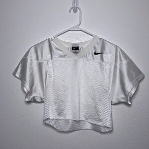 Nike Women's White Mesh Sports Crop Top
